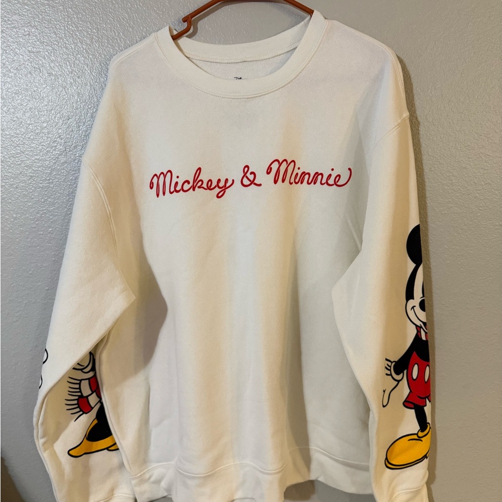 Disney Cream Sweatshirt with Red Accents